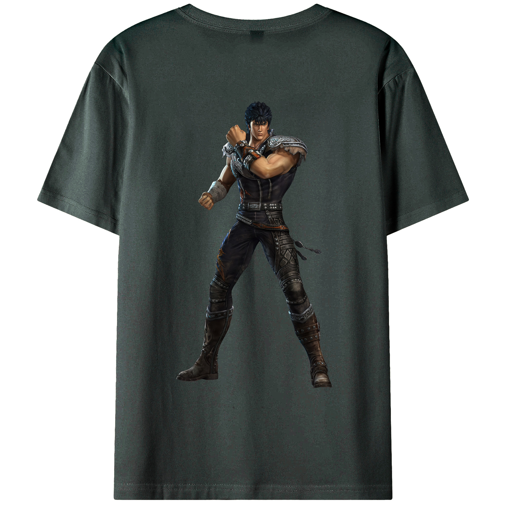 （画像用） 北斗の拳 Fist of the North Star 綿100％ メンズ半袖Tシャツ（バックプリント） 通気性